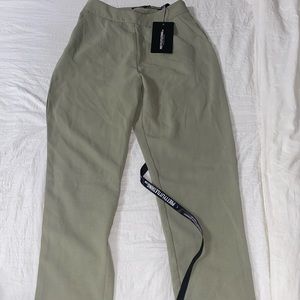 sage green trousers